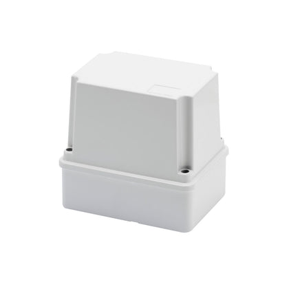 Boîte de dérivation avec couvercle vissé profond, IP56, dimensions internes 150x110x140, parois lisses, gris RAL 7035 – GEWISS GW44216
