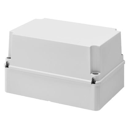Boîte de dérivation avec couvercle vissé profond, IP56, dimensions internes 300x220x180, parois lisses, gris RAL 7035 – GEWISS GW44219