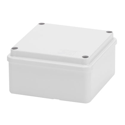 Boîte de dérivation avec couvercle plein vissé, IP56, dimensions internes 100x100x50, parois lisses, gris RAL 7035 – GEWISS GW44204