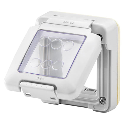 COMBI IN - WATERTIGHT CAP 2 MODULES - SYSTEM - IP55 - GRIGIO RAL 7035 – GEWISS GW27401