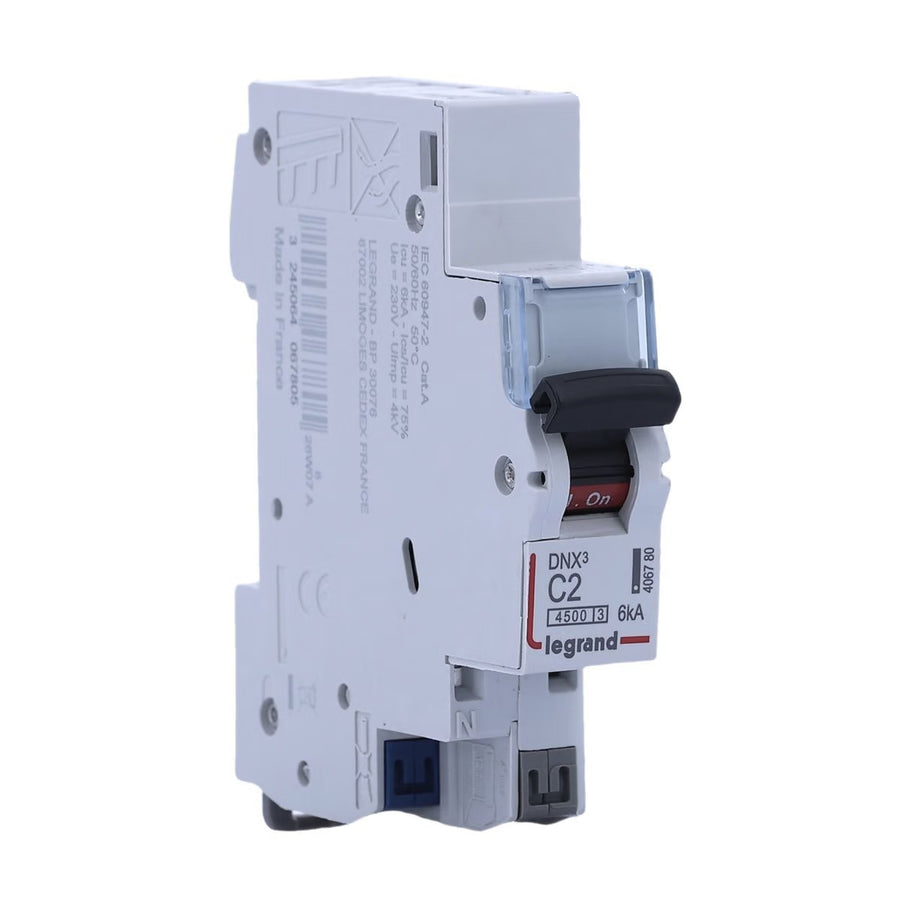 LEGRAND DNX3 Disjoncteur 2A auto Ph+N courbe C 4.5kA 230V