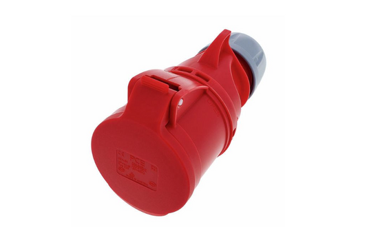 PCE 225-6 Shark femelle CEE 32A 5 poles rouge - capot ferme
