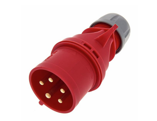 PCE 025-6 Shark male CEE 32A 5 poles rouge - broches