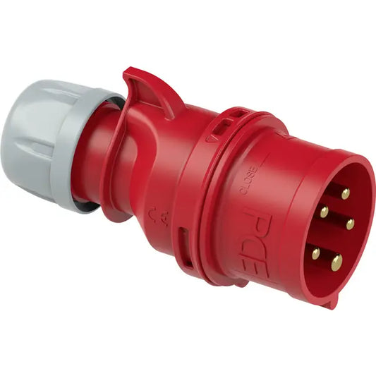 PCE 015-6 Shark male CEE 16A 5 poles rouge