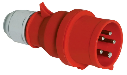 Bals 2148 fiche male CEE 32A 5 poles rouge presse-etoupe