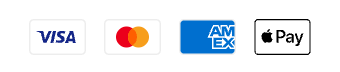 Visa, Mastercard, Amex, Apple Pay