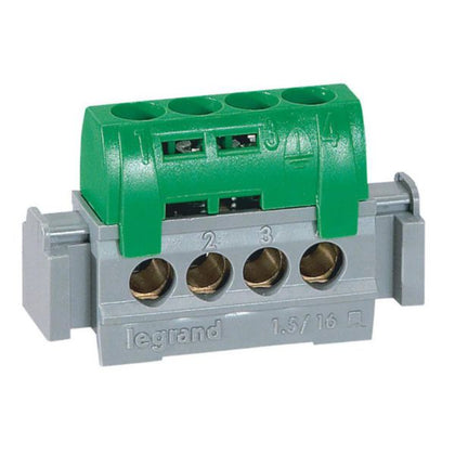 Bloc de jonction accessoires de distribution 47 mm, coloris vert, 1P, 30 mm, 16 mm – Legrand 004830 – lot de 200