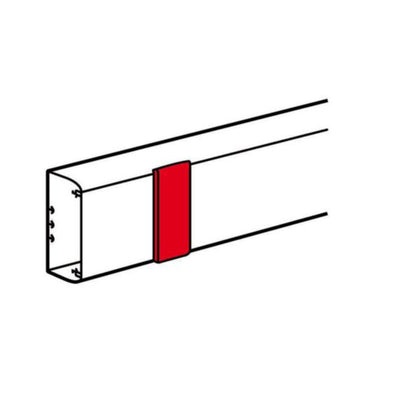 Raccord de couvercle pour goulotte DLP IP40, 65mm, RAL 9003, W 65mm, D 50mm – Legrand 010801 – lot de 100