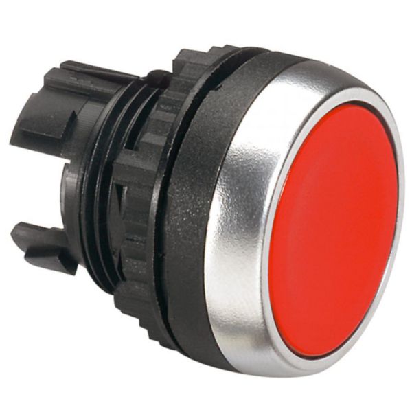 Tête non lumineuse à rappel par ressort Osmoz rouge, IP66, 22.5 mm, chrome, plastique, encastré – Legrand 023801 – lot de 10
