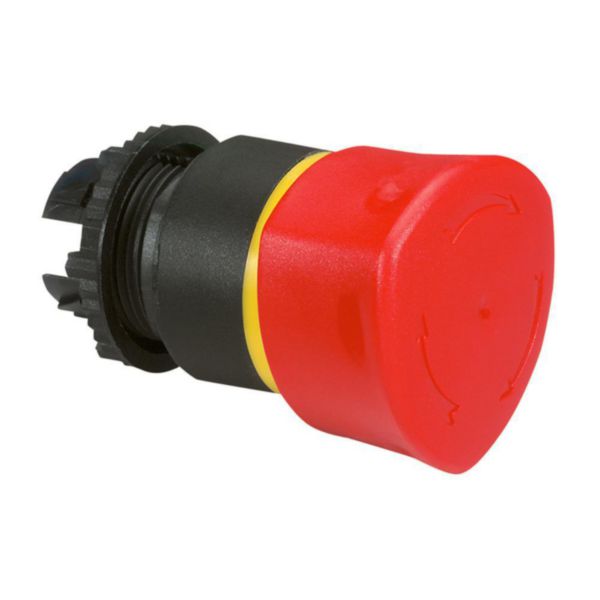 Tête de bouton-poussoir coup de poing Osmoz lumineux, rouge, IP66, 22.5 mm, 40 mm, jaune, plastique – Legrand 023885 – lot de 10