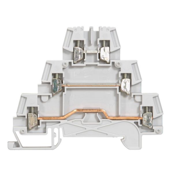 Bornier Viking 3 coloris gris, 24A, 400V, connexion à vis, rail DIN 35mm, V2 – Legrand 037151 – lot de 50