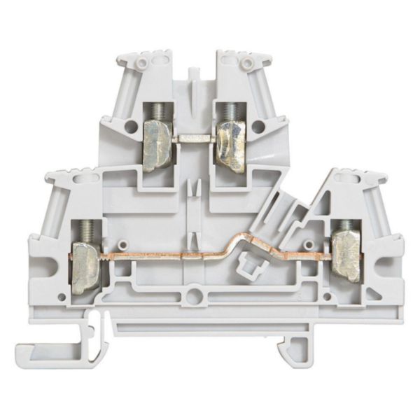 Bornier Viking 3 coloris gris, 24A, 500V, connexion à vis, rail DIN 35mm – Legrand 037167