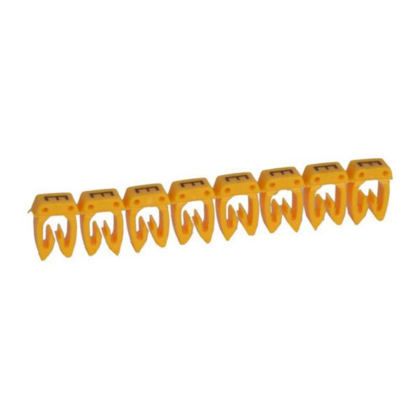 Repère de câble CAB 3 1,5 mm², lettre E, coloris jaune, 1,4 mm, en plastique – Legrand 038304 – lot de 300