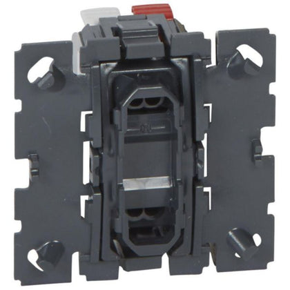 Bouton-poussoir 2P, 6A, gris, 250V, mat – Legrand 067031 – lot de 10