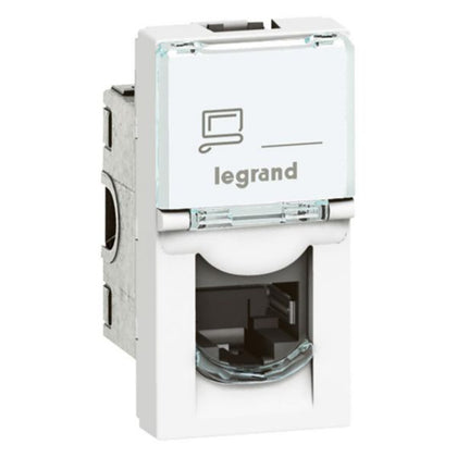 Prise RJ45 Mosaic 1 module, Cat 6, UTP, blanc, IP20 – Legrand 076561