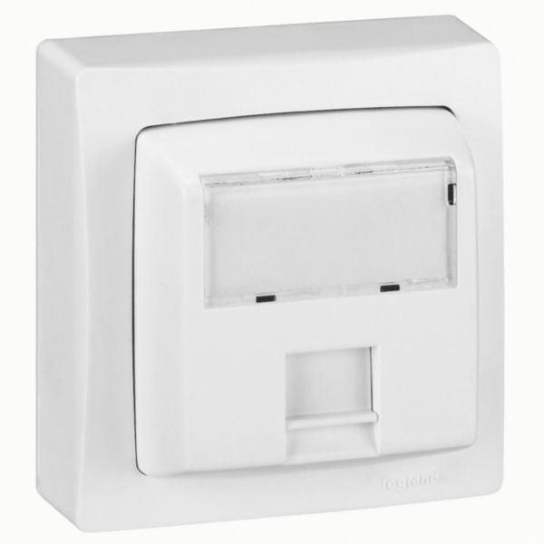 Prise RJ45 Cat 5, FTP, en saillie, blanc, IP2X – Legrand 086061 – lot de 10
