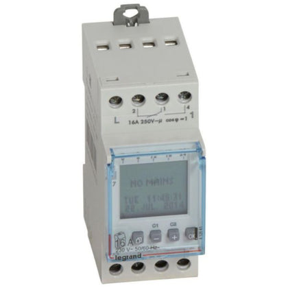 Interrupteur horaire IP20, 5, 50 - 60 Hz, 60 mm, 83 mm – Legrand 412641