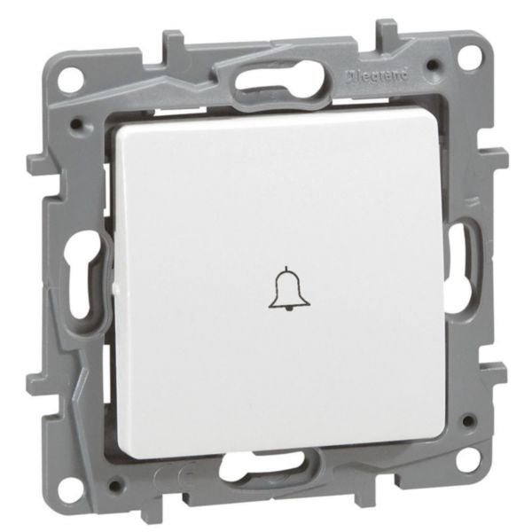 Bouton-poussoir 6 A, 2P, 250 V, IP31, 2 modules, 6 A, 75.8 mm, 34 mm – Legrand 664715 – lot de 10
