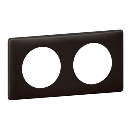Plaque de finition 2 postes, 161×82×8.5mm, IP20, IK04, basalte – Legrand 066742 – lot de 5