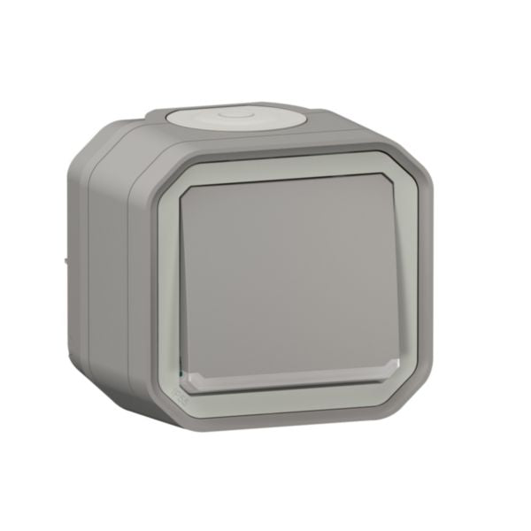Bouton-poussoir Plexo gris, 10 A, 250 V, IP55, IK08, 64 mm – Legrand 069722L – lot de 10