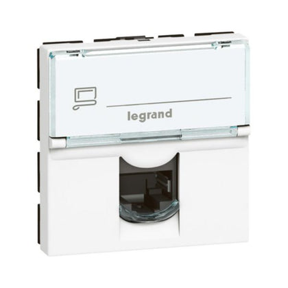 Prise RJ45 Mosaic 2 Modules, Cat 6, FTP, blanc, IP20 – Legrand 076565 – lot de 10