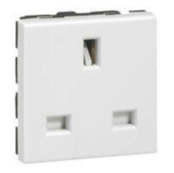 Prise de courant Mosaic 2P+T, 13A, 2 modules, coloris blanc, 250V – Legrand 077505 – lot de 10