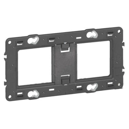 Support Batibox 2 postes 4-5 modules Mosaic 5 modules, 1 module, fixation par vis, avant, métal – Legrand 080252