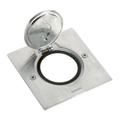 Plaque de finition carrée pour prise de sol en acier inoxydable, IP44, IK08, métal, 90 mm – Legrand 089700