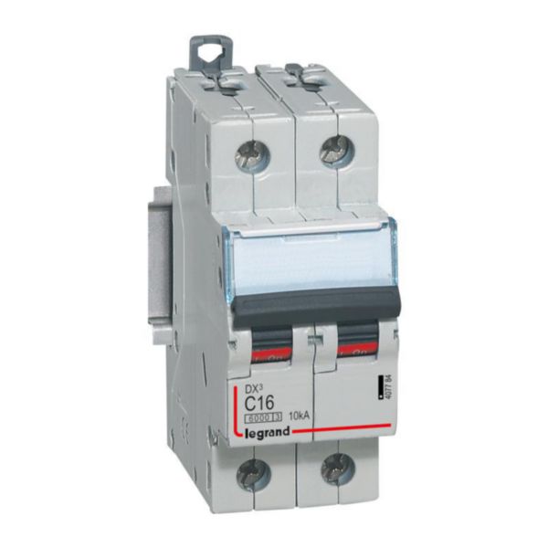 Disjoncteur IP20, 16A, 25kA, 10kA, 6kA, 400V, 6000A, 60Hz, 2P – Legrand 407784