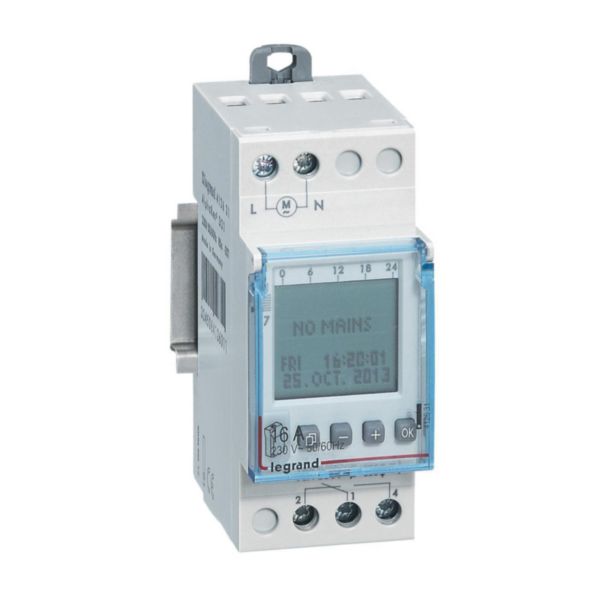 Interrupteur horaire IP20, 5, 50 - 60 Hz, 35.6 mm, 2 – Legrand 412631